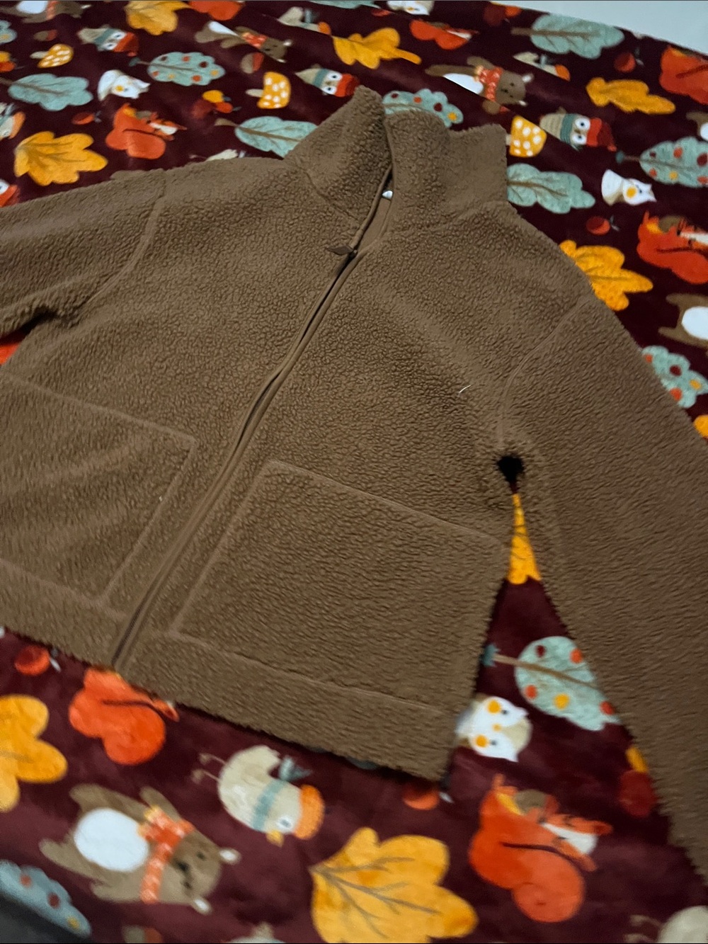 H&M Brown Sherpa Puffer Jacket for Men